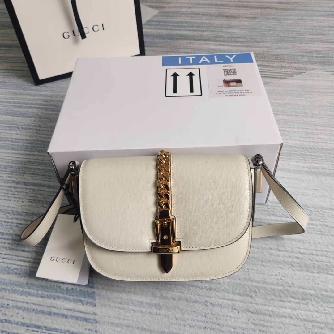 Gucci Sylvie 1969 Mini Shoulder Bag 615965 White